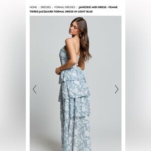 Showpo blue floral tiered maxi dress